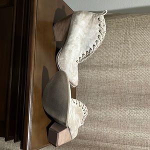 Light tan booties never worn. Size 8